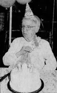 Gnueg (age 107) on her 107th birthday on March 12, 2001