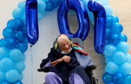 Louise Franks on her 107th birthday in 2020