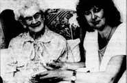 Daisy birthday.png (159 KB) Adams (left, age 112) on her 112th birthday with Burton Mail reporter Corrie Adger on the right on June 30, 1992.