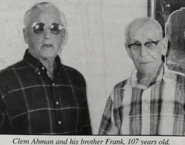 FrankAhmann107.png (1.19 MB) Frank (right) at the age of 107 with his younger brother, Clemence (left) in 1996.