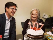 Cristina Paloscia107.jpg (56 KB) On her 107th birthday with the Mayor of Florence Dario Nardella in 2019