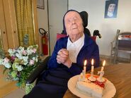 Randon on her 117th birthday in February 2021