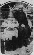 Filkins (age 113) celebrating her 113th birthday on May 4, 1928.