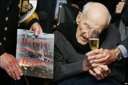 Henry Allingham on his 113th birthday in 2009.