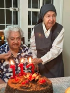 Iolanda Beltrao de Aleveda113.jpg (66 KB) On her 113th birthday with her daughter Irma Iolanda Beltrao (aged 90) in 2024