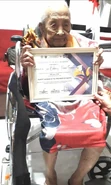 Genoveva Garcia award.jpeg (87 KB) Genoveva Garcia (aged 108) on 10 March 2024, after being awarded as the "Oldest Living Woman in the Province of Cavite"