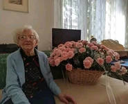 Zdenka Kašparová on her 109th birthday in 2022.