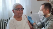 Tripolino Giannini vaccine.jpg (35 KB) Giannini receiving his second dose of the Pfizer–BioNTech COVID-19 vaccine vaccine on 18 April 2021 at the age of 108