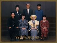 Aged 88, with her family