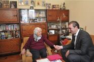 Pavlovic (aged 107) and President of Serbia Aleksandar Vucic