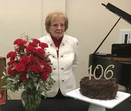 Schultz on her 106th birthday in 2019