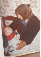 Panagioula with one of her great-granchildren