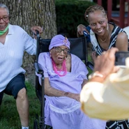 Garrett on her 112th birthday in 2020