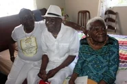 William Rhymer4.jpg (18 KB) Rhymer on his 100th birthday with his wife Josephine (right) and their daughter Shirley Rhymer (left) in 2016