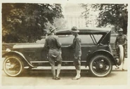Ramsey (age 18, right, in front of the car) transporting officers during his World War 1 service in mid 1916.