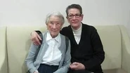 Robert on her 103rd birthday in 2015, with her daughter Claudine.
