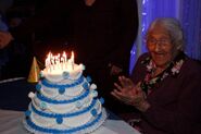 On her 106th birthday in 2010