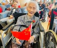 Yu Baozhen in October 2021, aged 108.