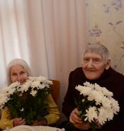 On his 105th birthday with his wife Veronica in 2019