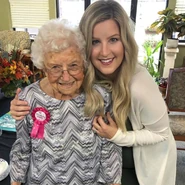 Phillips celebrating her 109th birthday in October 2018, pictured with granddaughter Christen Rush