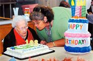 Delpha Johnson on her 108th birthday.