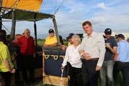 Godelieve Voet balloon.jpg (158 KB) Voet (aged 102) pictured before taking a balloon ride in July 2017. Her 95 year-old brother Gerard is pictured in the red shirt.