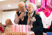 Edie Ceccarelli celebrating her 110th birthday.