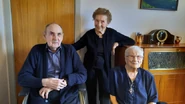 Aksel Jacobsen (aged 98), Silvia Berg (aged 103), and Mathilda Jacobsen (aged 100) in November 2021