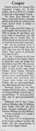 Cooper's other obituary. October 9, 1995.