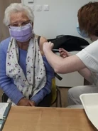 Lallemand in January 2021, being vaccinated against COVID-19