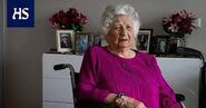 Astrid Qvist on her 110th birthday in 2022.