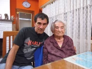 Benegas on her 107th birthday with her grandson Tomas Antonio Blanco in 2014.