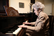 Aged 108, playing the piano