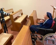 Lucile Randon Nov2020.png (523 KB) Randon (aged 116) being interviewed in November 2020.