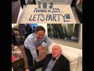 Norman Lloyd on his 103rd birthday in 2017.