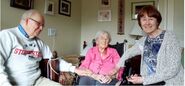 Aged 111, with her son Irving Stubbs and friend Patti Gaudio