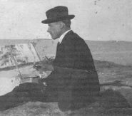 Aarne Arvonen 1925.jpg (54 KB) Aarne Arvonen painting a landscape, 1925