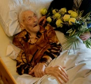 Junkova on her 107th birthday in 2020.
