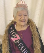 Emma Kmet on her 107th birthday in 2022