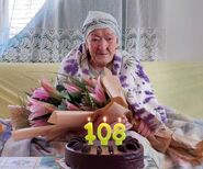 Lokmic on her 108th birthday in 2022