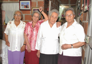 Aged 104 with her daughters