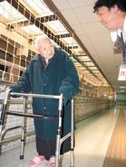 Liu Jinghuan standing in February 2011, aged 110 (almost 111).