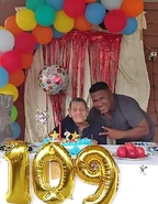 Saavedra Muela on his 109th birthday in 2021.