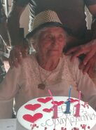 Rojas on her 111th birthday in 2018