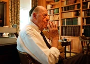 Wouk (age 85) in his home office in the Georgetown neighborhood of Washington, D.C., in 2000.