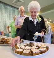 Sutcliffe on her 107th birthday in 2013