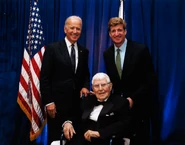 Biden.png (594 KB) Beck (age 92, middle) with President Joe Biden on the right and U.S. representative Patrick J. Kennedy after winning the Kennedy Community Health Award in 2013.