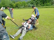 Yu Te-Hsin (aged 105) in May 2020, on the ground after his successful flight.