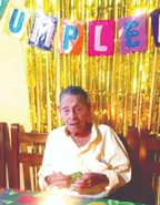 Saavedra Muela on his 108th birthday in 2020.