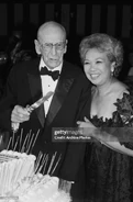 George celebrating his 100th birthday on June 22 1987 with his wife Joy at the Palace Theatre in New York City